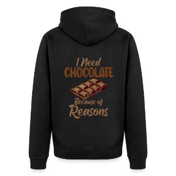 Cadeaux pour amateurs de chocolat - Veste à capuche bio Premium Unisexe - noir - Dos - Nico (187cm)
