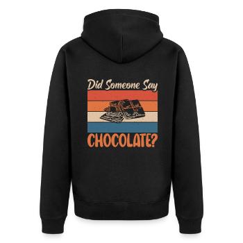 Cadeaux pour amateurs de chocolat - Veste à capuche bio Premium Unisexe - noir - Dos - Nico (187cm)