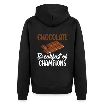 Cadeaux pour amateurs de chocolat - Veste à capuche bio Premium Unisexe - noir - Dos - Nico (187cm)