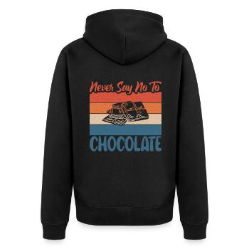Cadeaux pour amateurs de chocolat - Veste à capuche bio Premium Unisexe - noir - Dos - Nico (187cm)