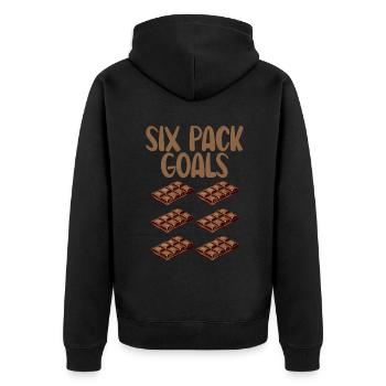 Schokoladenliebhaber Geschenke - Unisex Premium Bio Zip Hoodie - Schwarz - Hinten - Nico (187cm)