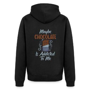 Cadeaux pour amateurs de chocolat - Veste à capuche bio Premium Unisexe - noir - Dos - Nico (187cm)