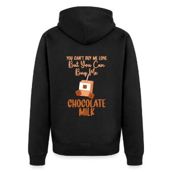 Chocolate Milk Lover Gifts - Unisex Premium Organic Zip Hoodie - black - Back - Nico (187cm)