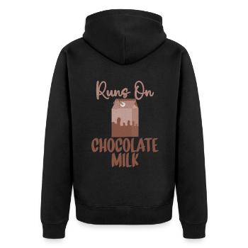 Chocolate Milk Lover Gifts - Unisex Premium Organic Zip Hoodie - black - Back - Nico (187cm)