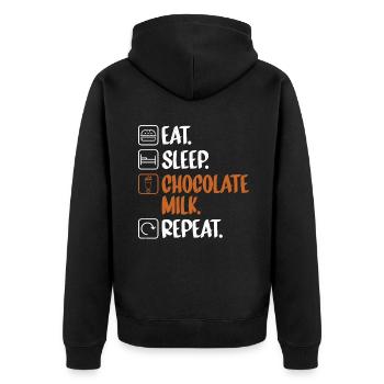 Cadeaux pour amateurs de lait au chocolat - Veste à capuche bio Premium Unisexe - noir - Dos - Nico (187cm)
