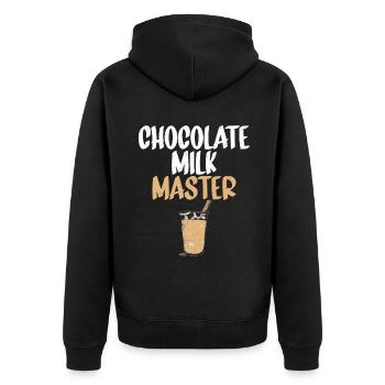 Chocolate Milk Lover Gifts - Unisex Premium Organic Zip Hoodie - black - Back - Nico (187cm)