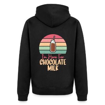 Cadeaux pour amateurs de lait au chocolat - Veste à capuche bio Premium Unisexe - noir - Dos - Nico (187cm)