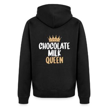Chocolate Milk Lover Gifts - Unisex Premium Organic Zip Hoodie - black - Back - Nico (187cm)