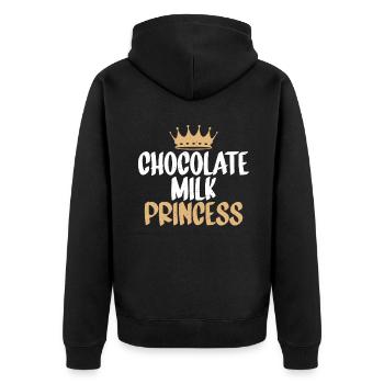 Schokolade Milchliebhaber Geschenke - Unisex Premium Bio Zip Hoodie - Schwarz - Hinten - Nico (187cm)