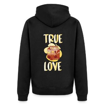Chocolate Milk Lover Gifts - Unisex Premium Organic Zip Hoodie - black - Back - Nico (187cm)