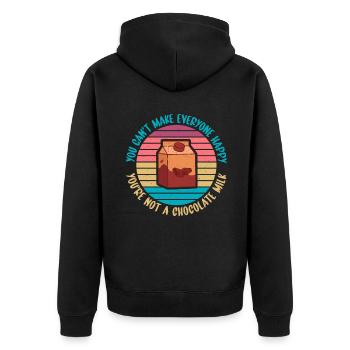 Schokolade Milchliebhaber Geschenke - Unisex Premium Bio Zip Hoodie - Schwarz - Hinten - Nico (187cm)
