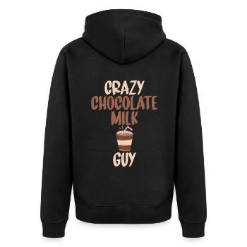 Cadeaux pour amateurs de lait au chocolat - Veste à capuche bio Premium Unisexe - noir - Dos - Nico (187cm)