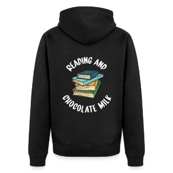 Schokolade Milchliebhaber Geschenke - Unisex Premium Bio Zip Hoodie - Schwarz - Hinten - Nico (187cm)