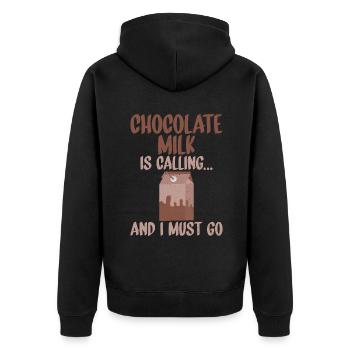 Cadeaux pour amateurs de lait au chocolat - Veste à capuche bio Premium Unisexe - noir - Dos - Nico (187cm)