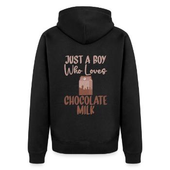 Cadeaux pour amateurs de lait au chocolat - Veste à capuche bio Premium Unisexe - noir - Dos - Nico (187cm)