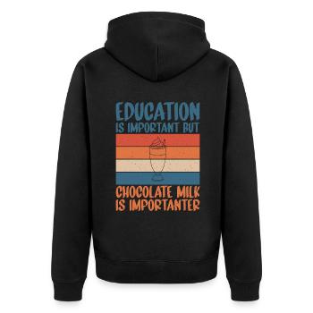 Cadeaux pour amateurs de lait au chocolat - Veste à capuche bio Premium Unisexe - noir - Dos - Nico (187cm)