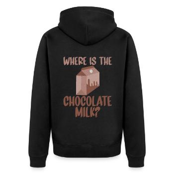 Chocolate Milk Lover Gifts - Unisex Premium Organic Zip Hoodie - black - Back - Nico (187cm)
