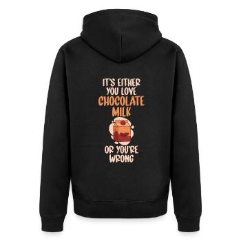 Schokolade Milchliebhaber Geschenke - Unisex Premium Bio Zip Hoodie - Schwarz - Hinten - Nico (187cm)