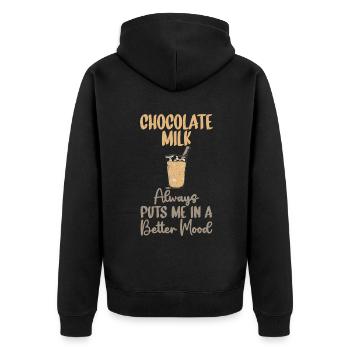 Cadeaux pour amateurs de lait au chocolat - Veste à capuche bio Premium Unisexe - noir - Dos - Nico (187cm)
