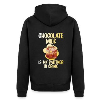 Cadeaux pour amateurs de lait au chocolat - Veste à capuche bio Premium Unisexe - noir - Dos - Nico (187cm)