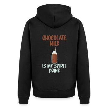 Cadeaux pour amateurs de lait au chocolat - Veste à capuche bio Premium Unisexe - noir - Dos - Nico (187cm)