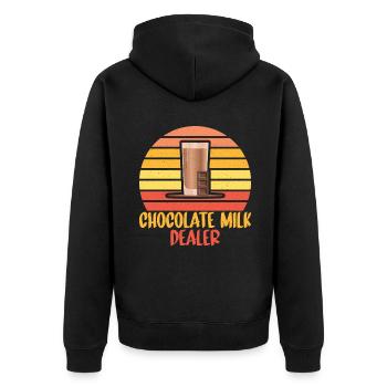 Cadeaux pour amateurs de lait au chocolat - Veste à capuche bio Premium Unisexe - noir - Dos - Nico (187cm)