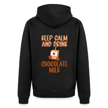 Cadeaux pour amateurs de lait au chocolat - Veste à capuche bio Premium Unisexe - noir - Dos - Nico (187cm)