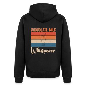 Cadeaux pour amateurs de lait au chocolat - Veste à capuche bio Premium Unisexe - noir - Dos - Nico (187cm)