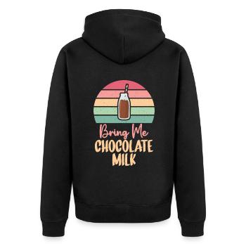 Cadeaux pour amateurs de lait au chocolat - Veste à capuche bio Premium Unisexe - noir - Dos - Nico (187cm)