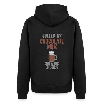 Cadeaux pour amateurs de lait au chocolat - Veste à capuche bio Premium Unisexe - noir - Dos - Nico (187cm)