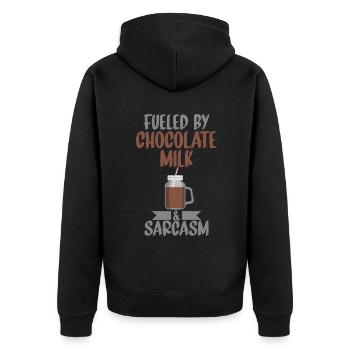 Cadeaux pour amateurs de lait au chocolat - Veste à capuche bio Premium Unisexe - noir - Dos - Nico (187cm)