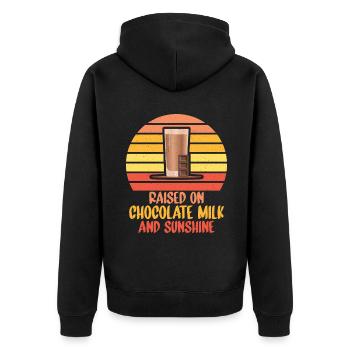 Cadeaux pour amateurs de lait au chocolat - Veste à capuche bio Premium Unisexe - noir - Dos - Nico (187cm)