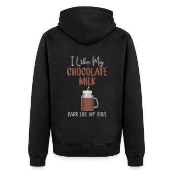 Cadeaux pour amateurs de lait au chocolat - Veste à capuche bio Premium Unisexe - noir - Dos - Nico (187cm)