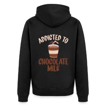 Cadeaux pour amateurs de lait au chocolat - Veste à capuche bio Premium Unisexe - noir - Dos - Nico (187cm)