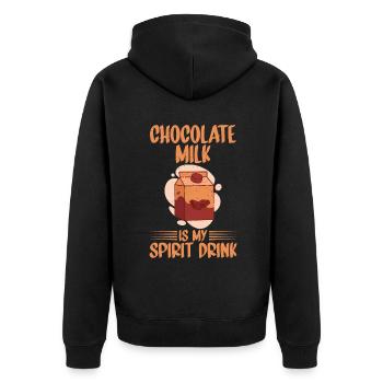 Chocolate Milk Lover Gifts - Unisex Premium Organic Zip Hoodie - black - Back - Nico (187cm)