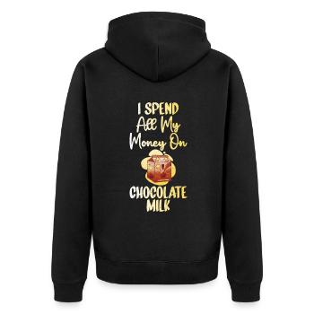 Cadeaux pour amateurs de lait au chocolat - Veste à capuche bio Premium Unisexe - noir - Dos - Nico (187cm)