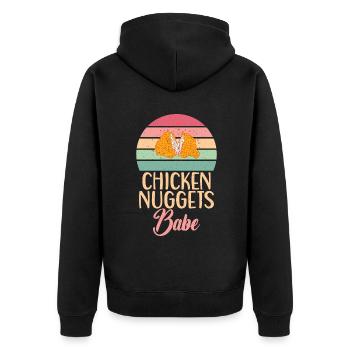 Cadeaux de pépites de poulet - Veste à capuche bio Premium Unisexe - noir - Dos - Nico (187cm)