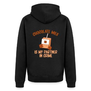 Cadeaux pour amateurs de lait au chocolat - Veste à capuche bio Premium Unisexe - noir - Dos - Nico (187cm)