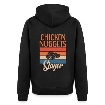 Cadeaux de pépites de poulet - Veste à capuche bio Premium Unisexe - noir - Dos - Nico (187cm)