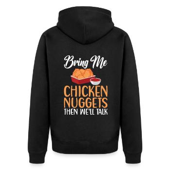 Cadeaux de pépites de poulet - Veste à capuche bio Premium Unisexe - noir - Dos - Nico (187cm)
