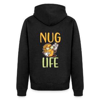 Cadeaux de pépites de poulet - Veste à capuche bio Premium Unisexe - noir - Dos - Nico (187cm)