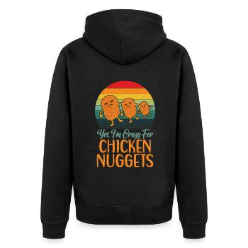 Cadeaux de pépites de poulet - Veste à capuche bio Premium Unisexe - noir - Dos - Nico (187cm)