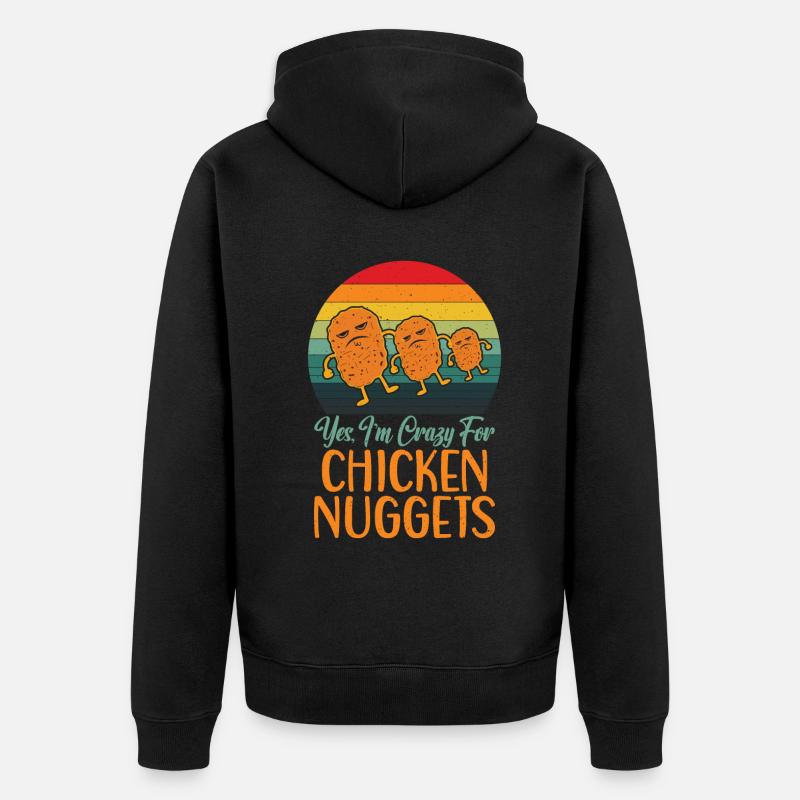 Cadeaux de pépites de poulet - Veste à capuche bio Premium Unisexe - noir