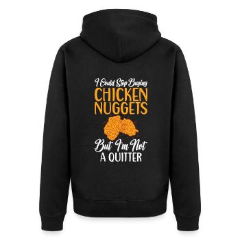 Cadeaux de pépites de poulet - Veste à capuche bio Premium Unisexe - noir - Dos - Nico (187cm)
