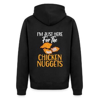 Cadeaux de pépites de poulet - Veste à capuche bio Premium Unisexe - noir - Dos - Nico (187cm)