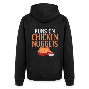 Cadeaux de pépites de poulet - Veste à capuche bio Premium Unisexe - noir - Dos - Nico (187cm)