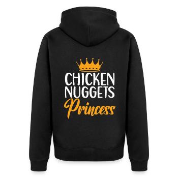 Cadeaux de pépites de poulet - Veste à capuche bio Premium Unisexe - noir - Dos - Nico (187cm)
