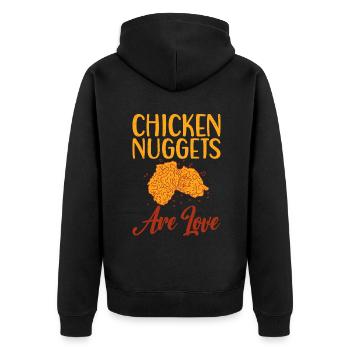 Cadeaux de pépites de poulet - Veste à capuche bio Premium Unisexe - noir - Dos - Nico (187cm)