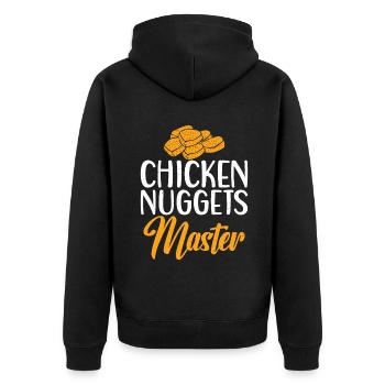 Cadeaux de pépites de poulet - Veste à capuche bio Premium Unisexe - noir - Dos - Nico (187cm)