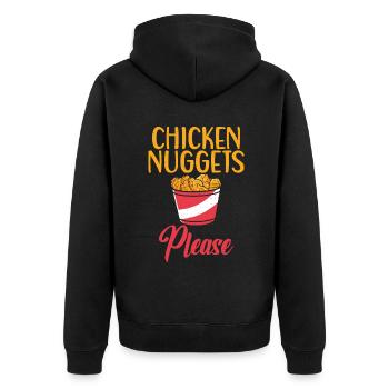 Cadeaux de pépites de poulet - Veste à capuche bio Premium Unisexe - noir - Dos - Nico (187cm)